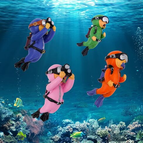 4 قطع من ديكورات حوض الاسماك العائمة، ديكورات حوض السمك الغواص الجميلة، ملحقات حوض الاسماك، مناسبة لجميع انواع احواض الاسماك in Kuwait