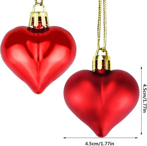 Yolyoo 24 Pieces Heart Shaped Ornaments for Valentine's Day Christmas Heart Ornaments for Home Wedding Party Hanging Decoration (Pink) in Kuwait
