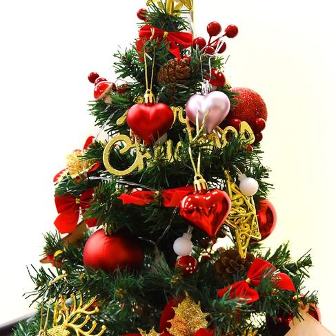 Yolyoo 24 Pieces Heart Shaped Ornaments for Valentine's Day Christmas Heart Ornaments for Home Wedding Party Hanging Decoration (Pink) in Kuwait