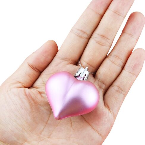 Yolyoo 24 Pieces Heart Shaped Ornaments for Valentine's Day Christmas Heart Ornaments for Home Wedding Party Hanging Decoration (Pink) in Kuwait