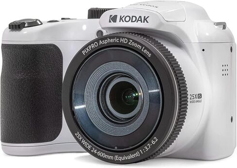 Kodak PIXPRO Astro Zoom AZ255-WH 16MP Digital Camera, 25X Optical Zoom, White Bundle with Lexar 32GB High-Performance 800x UHS-I SDHC Memory Card + Deco Photo Camera Bag in Saudi Arabia