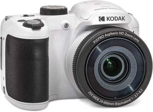 Kodak PIXPRO Astro Zoom AZ255-WH 16MP Digital Camera, 25X Optical Zoom, White Bundle with Lexar 32GB High-Performance 800x UHS-I SDHC Memory Card + Deco Photo Camera Bag in Saudi Arabia