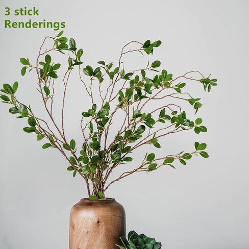 Focalmotors 3 قطع سيقان صناعية فروع صناعية 43.3 بوصة لمسة حقيقية فروع شجرة وهمية لمزهرية باقة الزهور ديكور المنزل والمكتب الأخضر in Kuwait