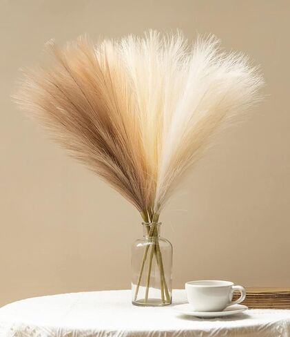 6 قطع من Vitalizart 21.7 بوصة ديكور عشب بامباس طويل القامة لمزهرية أرضية بومباس صناعية زهور مجففة لغرفة المنزل الريفي المطبخ رف جدار بوهو ديكور مزرعة الزفاف (6 ألوان) in Kuwait