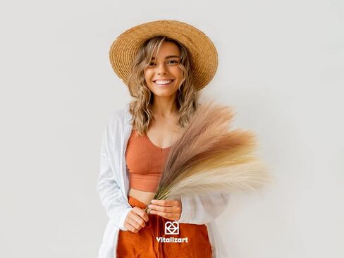 6 قطع من Vitalizart 21.7 بوصة ديكور عشب بامباس طويل القامة لمزهرية أرضية بومباس صناعية زهور مجففة لغرفة المنزل الريفي المطبخ رف جدار بوهو ديكور مزرعة الزفاف (6 ألوان) in Kuwait