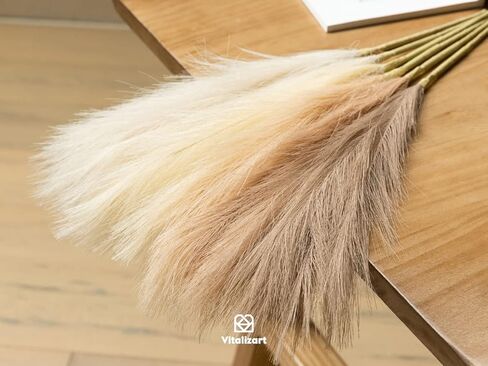 6 قطع من Vitalizart 21.7 بوصة ديكور عشب بامباس طويل القامة لمزهرية أرضية بومباس صناعية زهور مجففة لغرفة المنزل الريفي المطبخ رف جدار بوهو ديكور مزرعة الزفاف (6 ألوان) in Kuwait