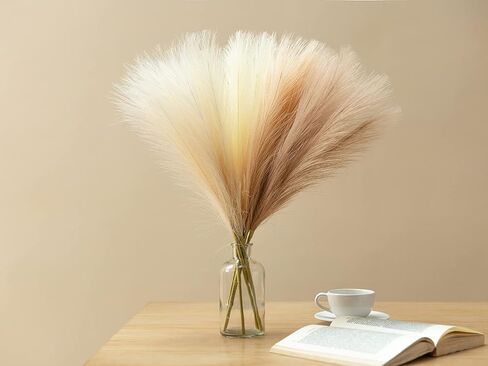 6 قطع من Vitalizart 21.7 بوصة ديكور عشب بامباس طويل القامة لمزهرية أرضية بومباس صناعية زهور مجففة لغرفة المنزل الريفي المطبخ رف جدار بوهو ديكور مزرعة الزفاف (6 ألوان) in Kuwait