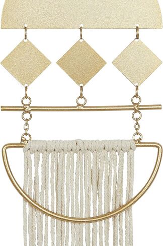 Deco 79 Metal Macrame Wall Decor with Fringe Detailing, 6" x 0" x 45", Gold in Saudi Arabia