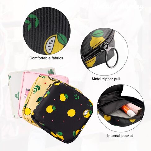 Sanitary Napkin Storage Bag,Portable Sanitary Napkin Storage Pouch Pack of 4 Reusable Menstrual Cup Pouch with Zipper 4.7 * 4.7 inches Teen Feminine Products Bag for Girls,Women,Ladies (Peach) in Saudi Arabia