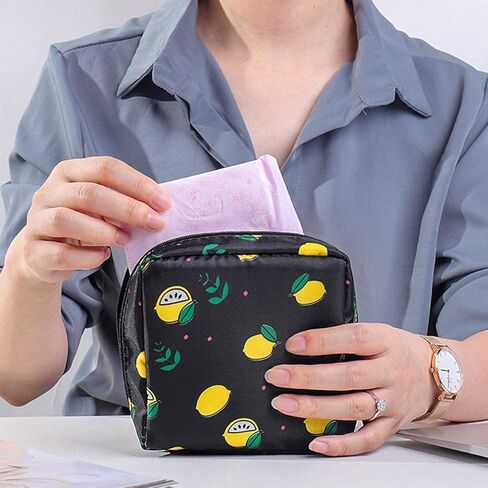 Sanitary Napkin Storage Bag,Portable Sanitary Napkin Storage Pouch Pack of 4 Reusable Menstrual Cup Pouch with Zipper 4.7 * 4.7 inches Teen Feminine Products Bag for Girls,Women,Ladies (Peach) in Saudi Arabia