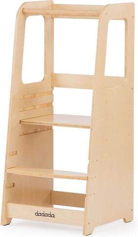 dadada Toddler Tower - Kids Step Stool with Safety Rail - Adjustable Montessori Step Stool for Kids - Toddler Learning Tower with Protection - Kitchen Toddler Step Stool - Graphite in Saudi Arabia