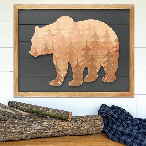 SwallowLiving 21 x 16 Inches Cabin Deer Wall Decor Large 3D Deer Rustic Wooden Forest Mountain Wall Art Woodland Decorative Farmhouse Wildlife Lodge Animal Elk Wood Framed Decor in Saudi Arabia