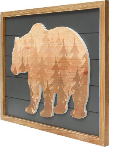 SwallowLiving 21 x 16 Inches Cabin Deer Wall Decor Large 3D Deer Rustic Wooden Forest Mountain Wall Art Woodland Decorative Farmhouse Wildlife Lodge Animal Elk Wood Framed Decor in Saudi Arabia