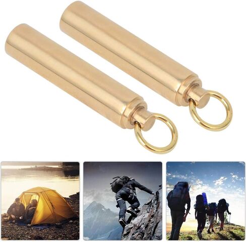 2 قطعة/المجموعة في الهواء الطلق بقاء EDC خزان مقاوم للماء النحاس معدن صغير مختومة مقصورة مقاومة للماء زجاجة صندوق حاوية حبوب منع الحمل (قطر 12 مللي متر) in Saudi Arabia