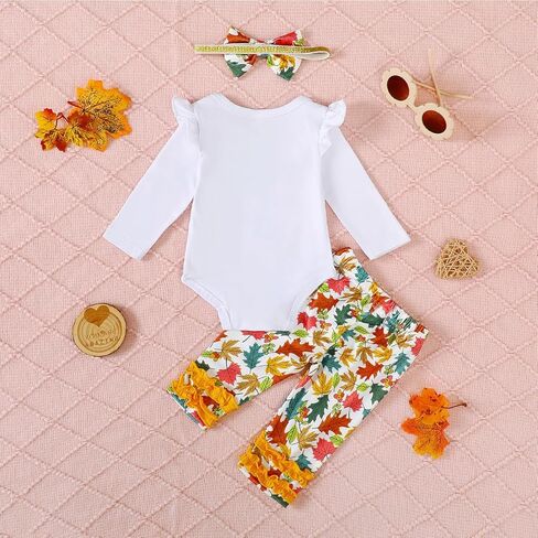 ملابس خريفية للأطفال حديثي الولادة من Aslaylme ملابس خريفية للأطفال أنا لطيفة جدًا حتى سقوط أوراق الشجر بالنسبة لي بدلة على شكل أوراق القيقب in Kuwait