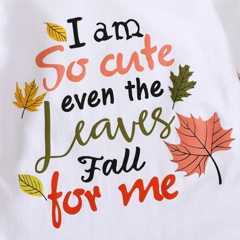 ملابس خريفية للأطفال حديثي الولادة من Aslaylme ملابس خريفية للأطفال أنا لطيفة جدًا حتى سقوط أوراق الشجر بالنسبة لي بدلة على شكل أوراق القيقب in Kuwait