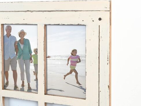 Prinz Homestead Distressed Wood Antique Blue 9-Opening Collage Picture Frame, for 4" x 6" Photos, Wall Display in Saudi Arabia
