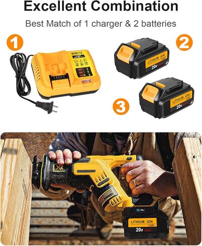 عبوة بديلة من TeenPower لبطارية Dewalt 20V 6.0Ah Max مع مجموعة شاحن واحدة in Kuwait