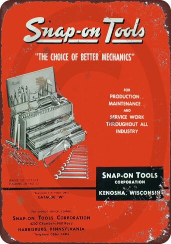 كراز مخصص 1958 Snap On Tool Catalog Vintage Look Reproduction لافتة معدنية 8x12 USA in Kuwait