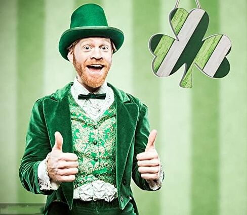 Davsolly St. Patrick's Day Shamrock Hanging MDF Sign w/Rope Hanger (Shamrock Wreath Wood) … (Shamrock Wreath Wood) in Kuwait
