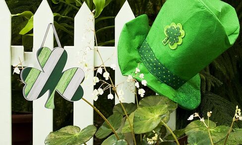 Davsolly St. Patrick's Day Shamrock Hanging MDF Sign w/Rope Hanger (Shamrock Wreath Wood) … (Shamrock Wreath Wood) in Kuwait