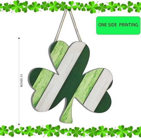 Davsolly St. Patrick's Day Shamrock Hanging MDF Sign w/Rope Hanger (Shamrock Wreath Wood) … (Shamrock Wreath Wood) in Kuwait