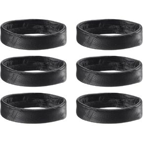 uxcell 6 Pcs PU Leather Loops Replacement Retaining Ring Keeper for 20mm Width Watch Band, Black in Kuwait