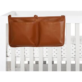 Lu & Ken Baby Nursery Crib Organizer - Vegan Leather Hanging Diaper Organizer for Crib - 13.5 x 7.5 Inch Nursery Storage Bedside Crib – Water and Stain Resistant in Kuwait
