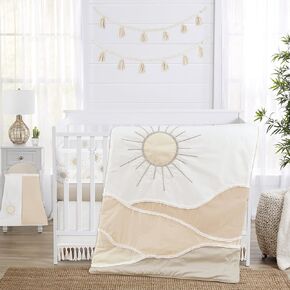 Sweet Jojo Designs Boho Desert Sun Taupe Boy Girl Gender Neutral Baby Crib Bedding Set Infant Nursery Room BreathableBaby Breathable Mesh Crib Liner Blanket Fitted Sheet Skirt 6p Beige Ivory Bohemian