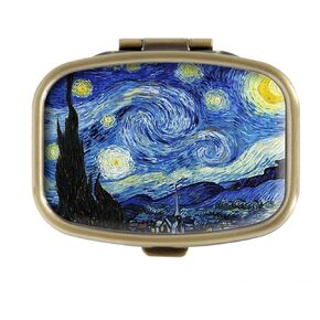 Custom Pill Box Tablet Holder Wallet Organizer Pocket Case - Pill Box for Purse (Vintage Flower Abstract Floral Watercolor Painting) in Kuwait