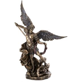 Top Collection Archangel St. Michael Statue - Michael Archangel of Heaven Defeating Lucifer in Premium Cold-Cast Bronze - 10-Inch Collectible Angel Figurine in Saudi Arabia