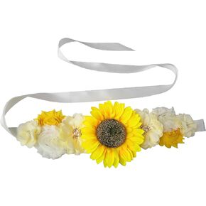 Oyabridal Sunflower Babyshower Sash for Gender Reveal Maternity Sash Belts Flower Pregnancy Belly Sash Belts Boy or Girl in Kuwait