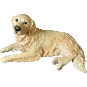 e-dreamstore 1P Resin Small Simulated Dog, Golden Labrador Retriever Dog Figurine, Lying Posture, Garden Statue, Dog Pendulum Model Car Home Accessories in Saudi Arabia