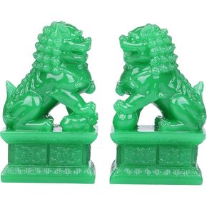 اي-مارت 2 قطعة من تماثيل الأسد الحارس فو فوو، ديكور منزل صيني فينغ شوي، تمثال كلب الأسد الصيني فينغشوي فودوغ in Kuwait