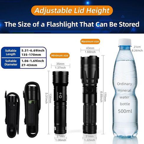 Flashlight Holster Tactical Flashlight Holster Flashlight Holder Molle, Adjustable Telescopic Flashlight Holster in Saudi Arabia