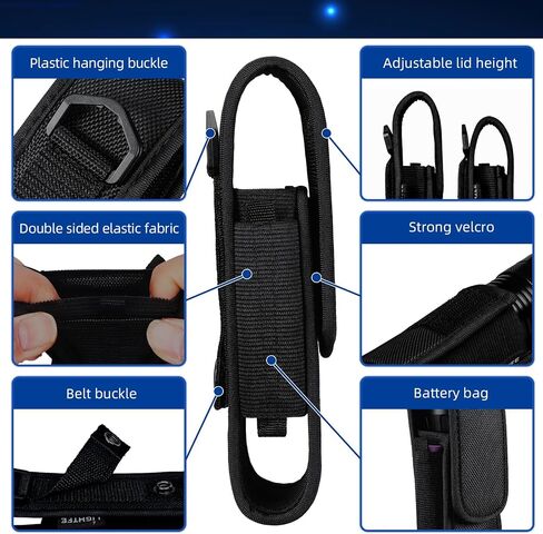 Flashlight Holster Tactical Flashlight Holster Flashlight Holder Molle, Adjustable Telescopic Flashlight Holster in Saudi Arabia