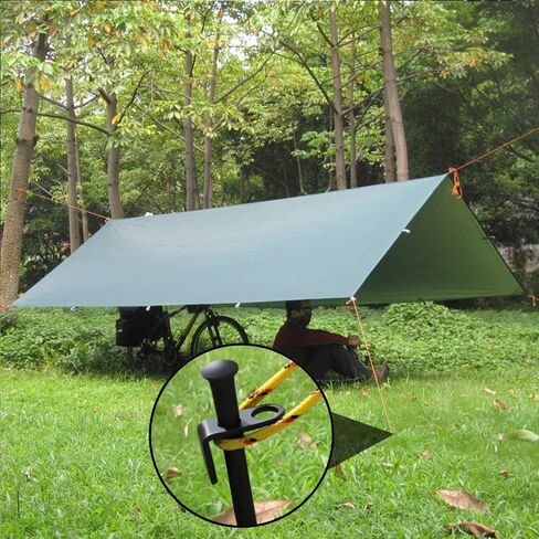 EXPLOMOS Tent Stakes, Heavy-Duty Steel Solid Tent Stakes Pegs for Outdoors Mountain-Climbing/Camping Hiking with Metal Stopper (4) in Kuwait