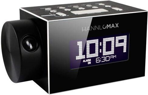 HANNLOMAX HX-108CR PLL FM Radio, Time Projection, Bluetooth Streaming, White Jumbo LCD Display, Single Alarm, Aluminium Casing, USB Port for 1A Charging, Aux-in, AC/DC Adaptor Included in Saudi Arabia