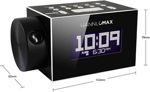 HANNLOMAX HX-108CR PLL FM Radio, Time Projection, Bluetooth Streaming, White Jumbo LCD Display, Single Alarm, Aluminium Casing, USB Port for 1A Charging, Aux-in, AC/DC Adaptor Included in Saudi Arabia