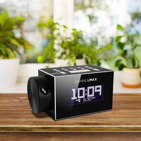 HANNLOMAX HX-108CR PLL FM Radio, Time Projection, Bluetooth Streaming, White Jumbo LCD Display, Single Alarm, Aluminium Casing, USB Port for 1A Charging, Aux-in, AC/DC Adaptor Included in Saudi Arabia