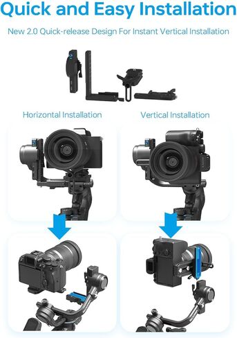 FeiyuTech SCORP 2[Official]Camera Stabilizer, Built-in AI Tracker,3-Axis Gimbal for Sony/Canon/Nikon/Fujifilm Mirrorless&DSLR Camera,Upgrade Joystick&Touch Screen,Max 5.51lbs, Native Vertical Shooting in Saudi Arabia