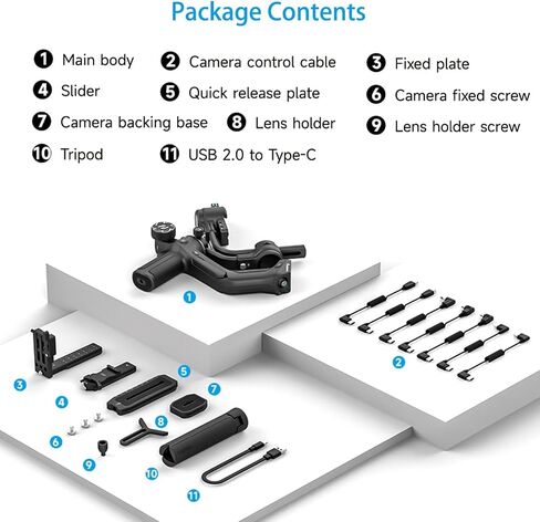 FeiyuTech SCORP 2[Official]Camera Stabilizer, Built-in AI Tracker,3-Axis Gimbal for Sony/Canon/Nikon/Fujifilm Mirrorless&DSLR Camera,Upgrade Joystick&Touch Screen,Max 5.51lbs, Native Vertical Shooting in Saudi Arabia
