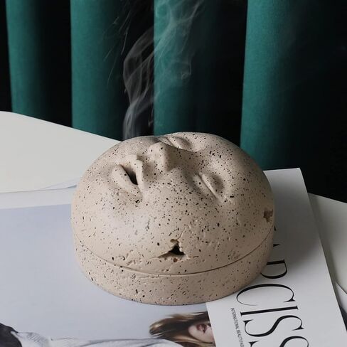 مبخرة ماكويو مع غطاء وحامل عصا للخير، تستخدم للعصا أو اللفائف، مبخرة مبتكرة تخرج من الفم لديكور المنزل واليوجا والتأمل (وجه الإنسان) in Kuwait