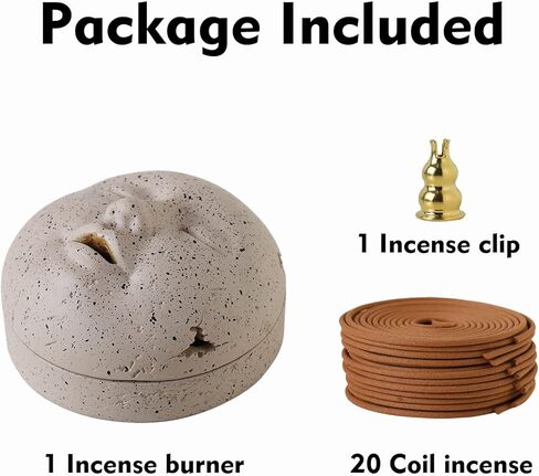 مبخرة ماكويو مع غطاء وحامل عصا للخير، تستخدم للعصا أو اللفائف، مبخرة مبتكرة تخرج من الفم لديكور المنزل واليوجا والتأمل (وجه الإنسان) in Kuwait