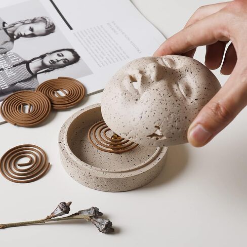 مبخرة ماكويو مع غطاء وحامل عصا للخير، تستخدم للعصا أو اللفائف، مبخرة مبتكرة تخرج من الفم لديكور المنزل واليوجا والتأمل (وجه الإنسان) in Kuwait