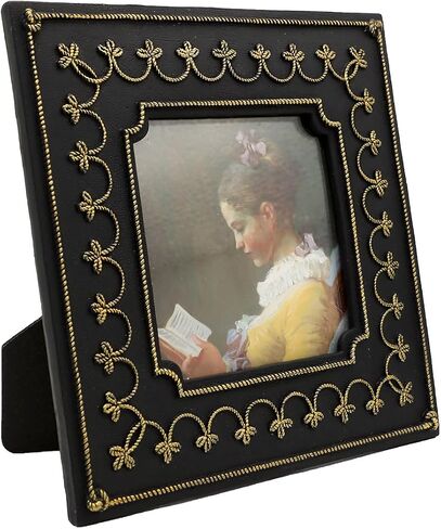SYLVIA'S SHOP 2.5x3.5 Small Vintage Picture Frame, Mini Antique Black and Gold Ornate Photo Frame, for Tabletop and Wall Display, Retro Home Decor, Photo Gallery Art in Saudi Arabia