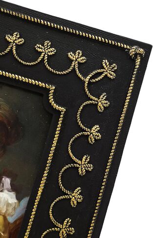 SYLVIA'S SHOP 2.5x3.5 Small Vintage Picture Frame, Mini Antique Black and Gold Ornate Photo Frame, for Tabletop and Wall Display, Retro Home Decor, Photo Gallery Art in Saudi Arabia