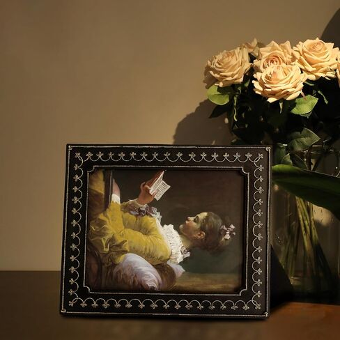 SYLVIA'S SHOP 2.5x3.5 Small Vintage Picture Frame, Mini Antique Black and Gold Ornate Photo Frame, for Tabletop and Wall Display, Retro Home Decor, Photo Gallery Art in Saudi Arabia