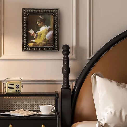 SYLVIA'S SHOP 2.5x3.5 Small Vintage Picture Frame, Mini Antique Black and Gold Ornate Photo Frame, for Tabletop and Wall Display, Retro Home Decor, Photo Gallery Art in Saudi Arabia
