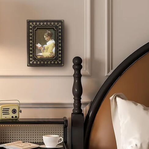 SYLVIA'S SHOP 2.5x3.5 Small Vintage Picture Frame, Mini Antique Black and Gold Ornate Photo Frame, for Tabletop and Wall Display, Retro Home Decor, Photo Gallery Art in Kuwait